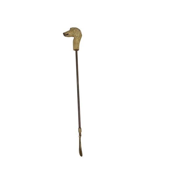 Unbranded Accessories Vintage Dog Head Shoe Horn Resin Brass Metal